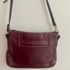 Uterque burgundy leather crossbody